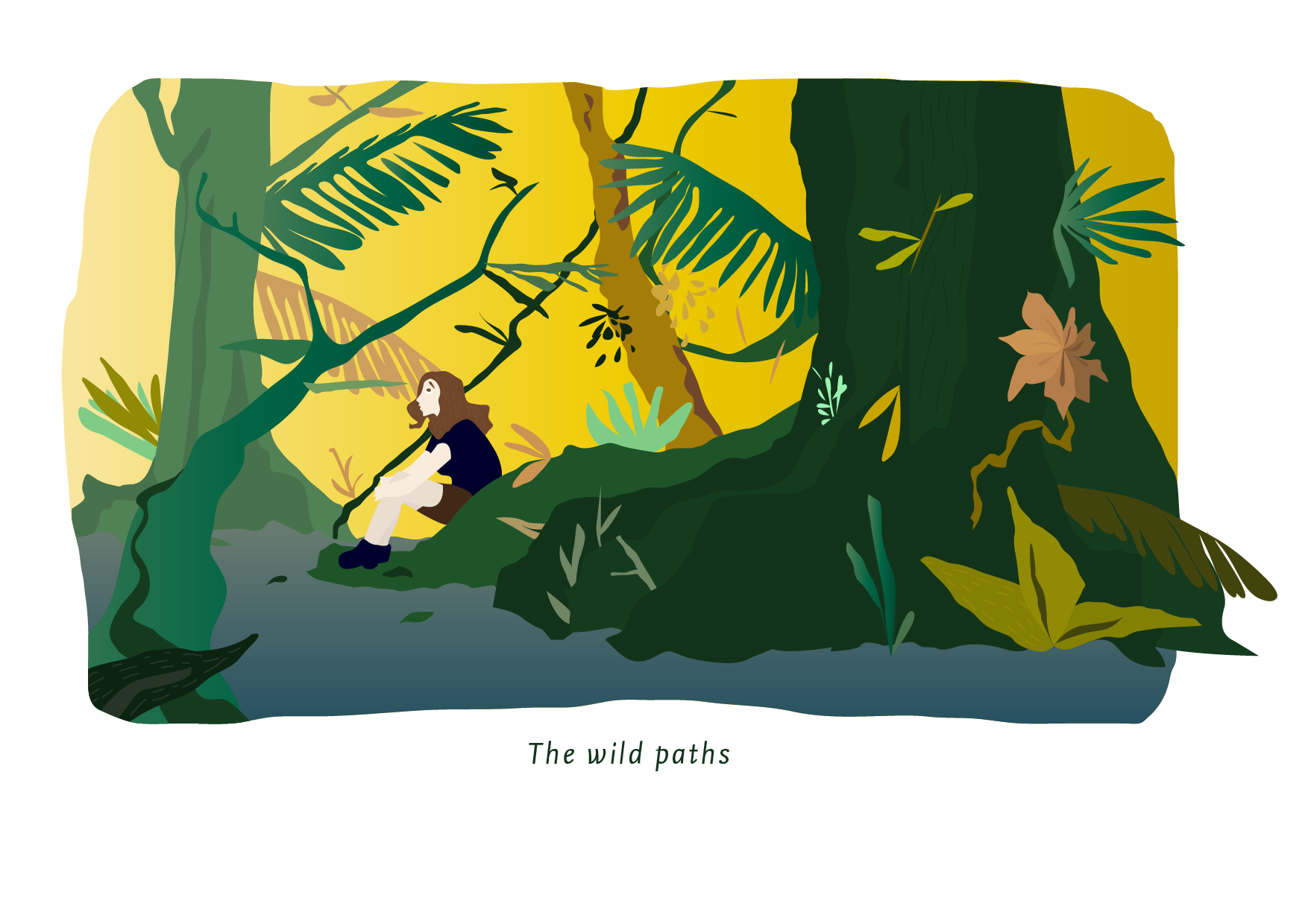 illustration scene of wild paths