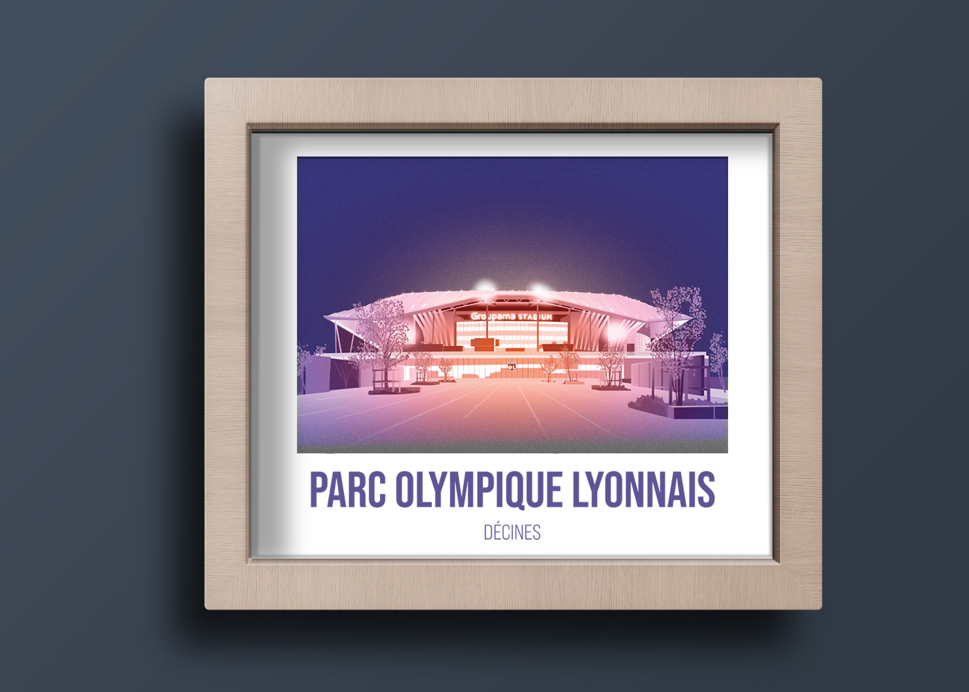 postal card Groupama stadium decines meyzieu OL