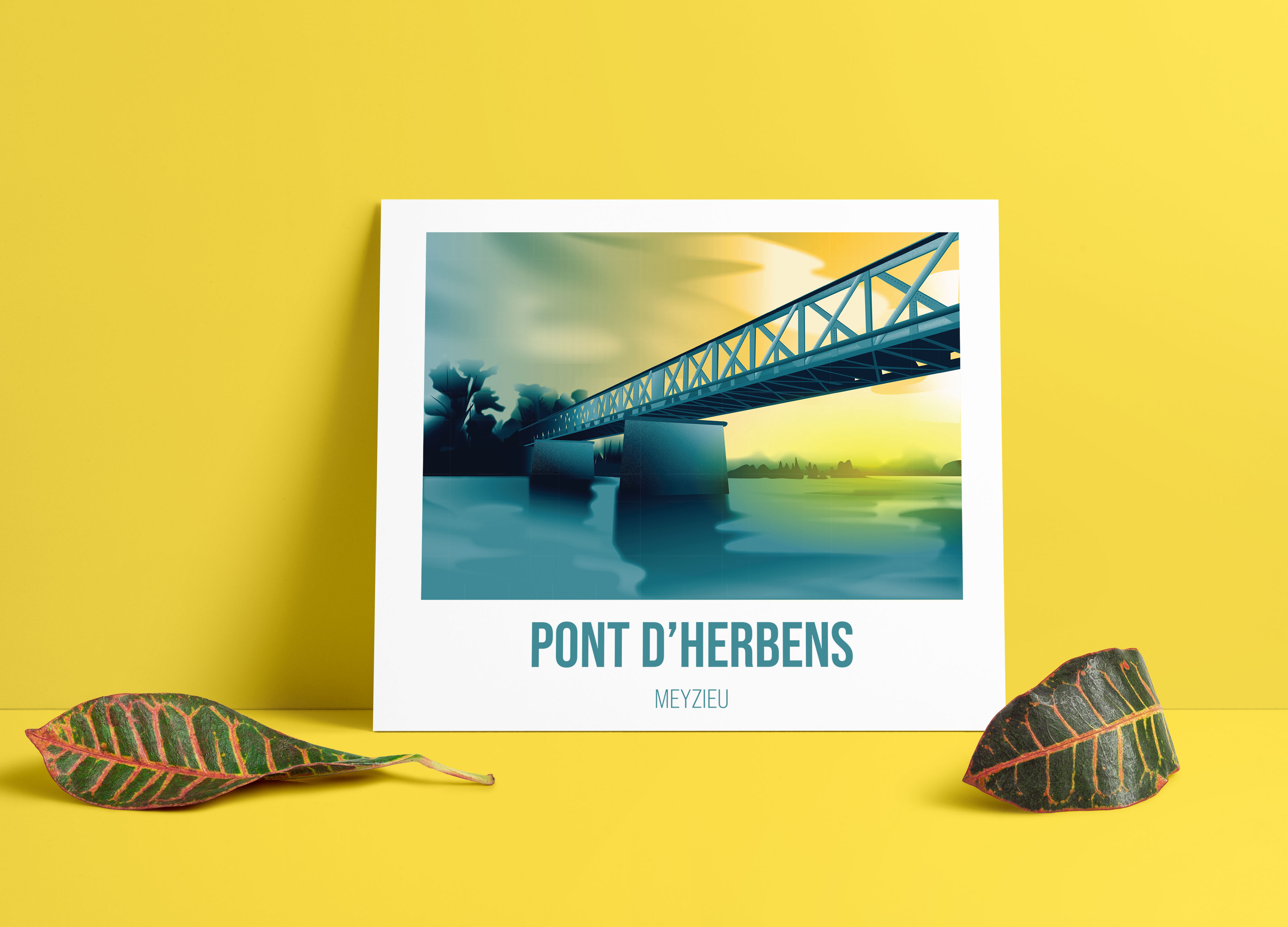 postal card pont d'herbens meyzieu grand Large